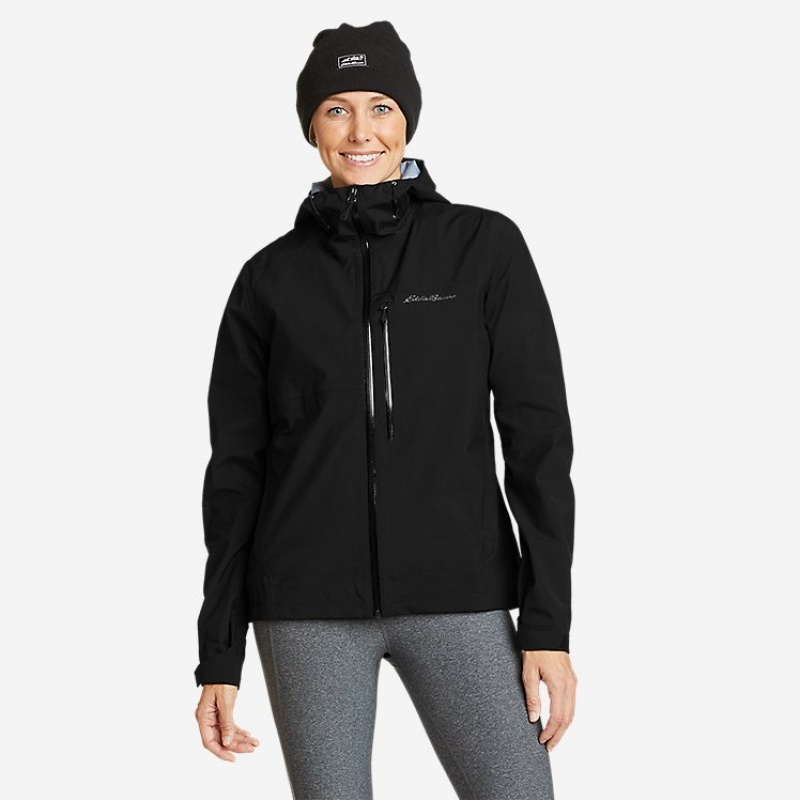 Eddie Bauer Cloud 3L Rain Jacken Damen Schwarz | CKJD-96843