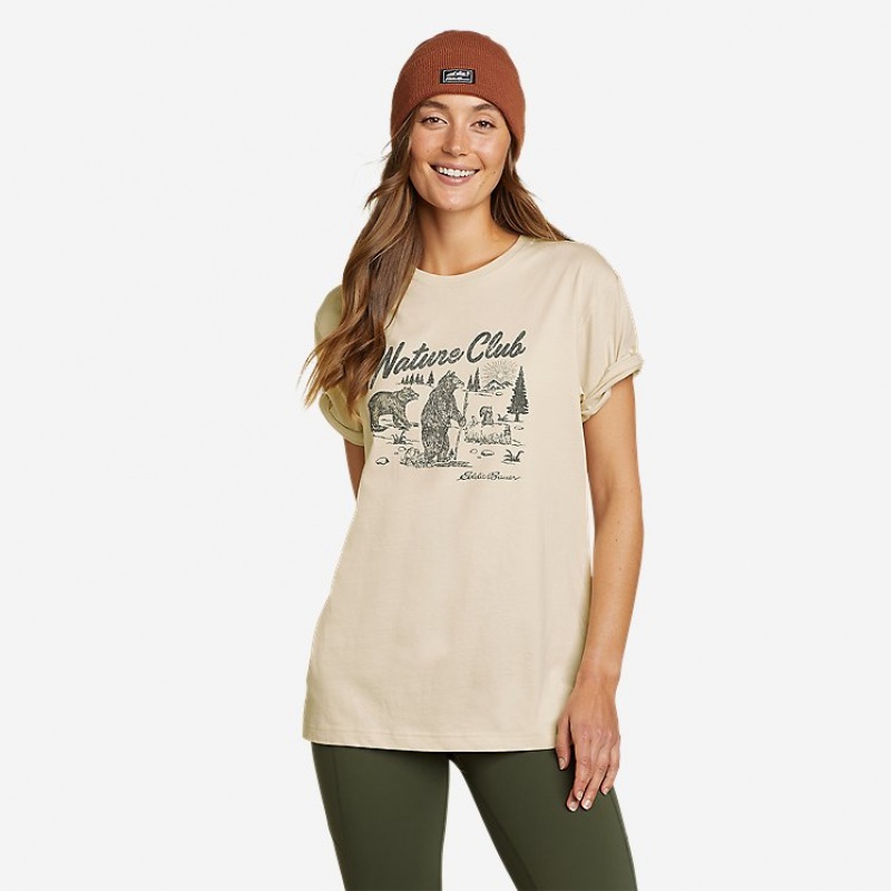 Eddie Bauer Club Graphic T-shirts Damen Aprikose | QHYF-54208