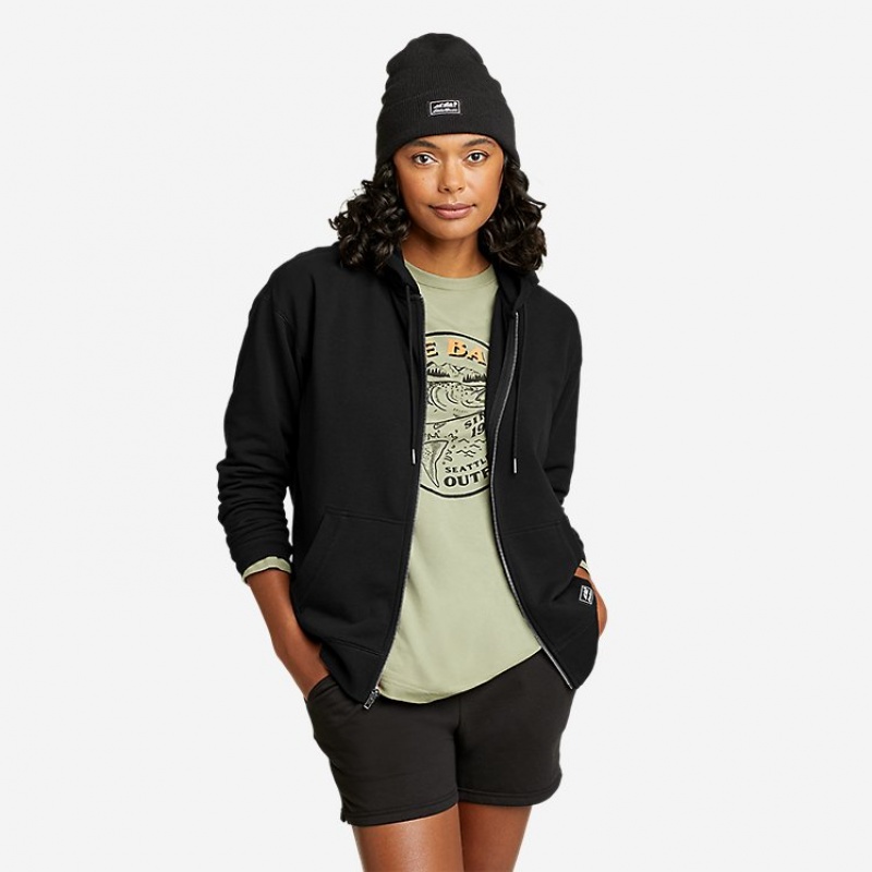 Eddie Bauer Cozy Camp Full-Zip Hoodie Damen Schwarz | VGPD-38971