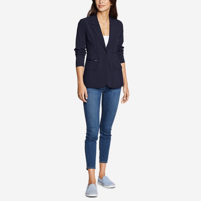 Eddie Bauer Departure Blazer Mantel Damen Blau | VBTY-93784