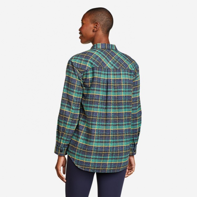 Eddie Bauer EB Hemplify Flannel Hemd Damen Grün | WXQB-48097