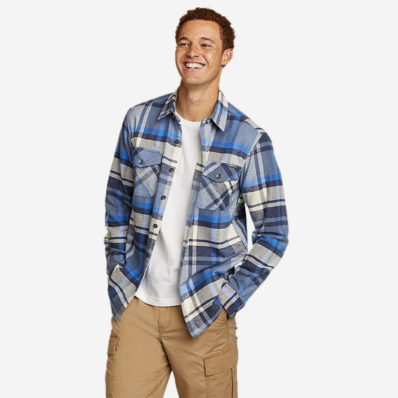 Eddie Bauer EB Hemplify Flannel Hemd Herren Blau | ZDWR-54283