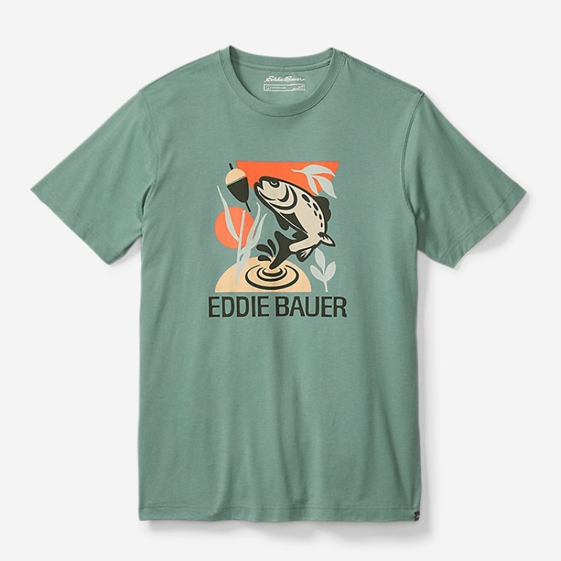 Eddie Bauer Em In Graphic T-shirts Herren Grün | FZBH-25607