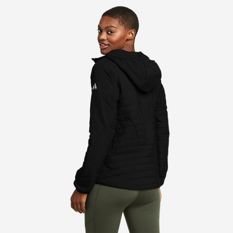 Eddie Bauer EverTherm® Downdraft Mit Kapuze Jacken Damen Schwarz | BPWV-27153