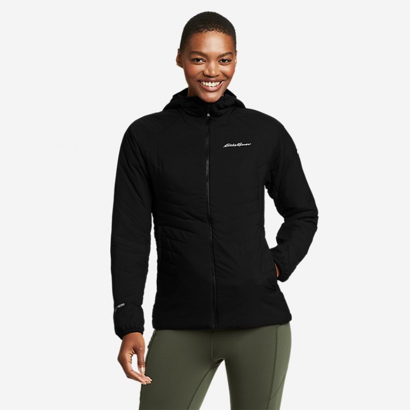 Eddie Bauer EverTherm® Downdraft Mit Kapuze Jacken Damen Schwarz | BPWV-27153