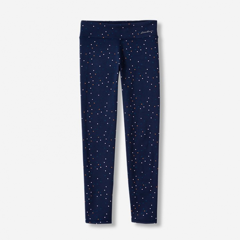 Eddie Bauer Extra Mile Plush-Gefütterte - Print Leggings Mädchen Hellnavy | QGKZ-24689