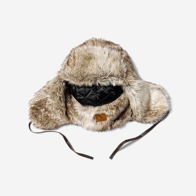 Eddie Bauer Faux Fur Trapper Hüte Damen Beige | UPDE-76219