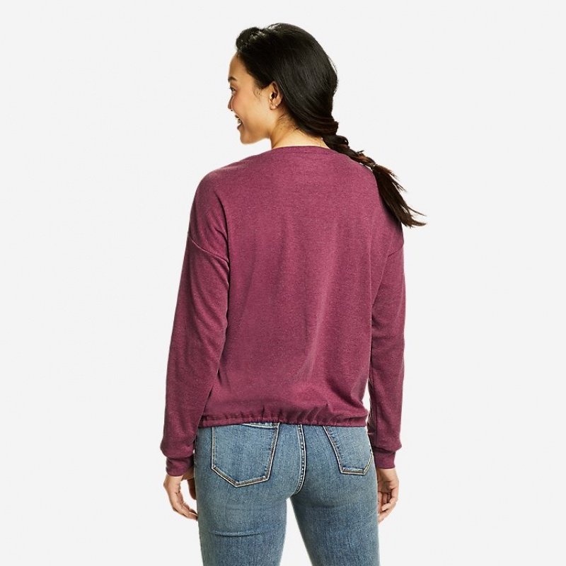 Eddie Bauer Favorite Cinched Long-Sleeve Hemd Damen Bordeaux | KESC-34852