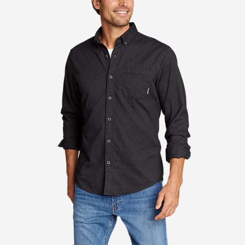 Eddie Bauer Favorite Flannel Klassische Fit Shirt - Hemd Herren Grau | QTCE-53821