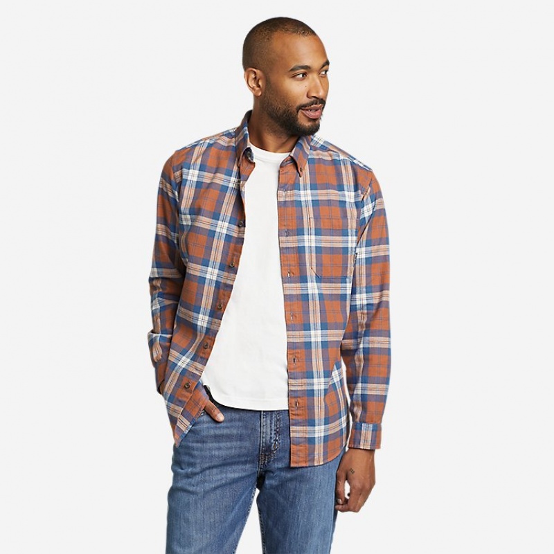 Eddie Bauer Favorite Relaxed Fit Shirt – Plaid Flanell Tops Herren Orange | WONZ-15749