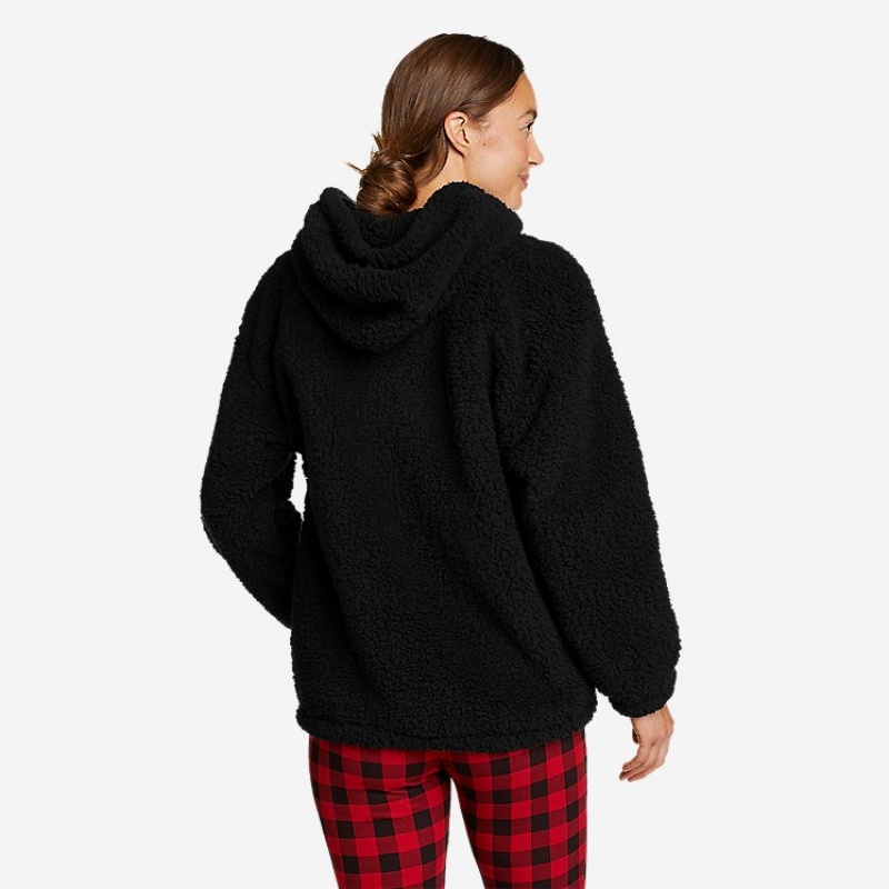 Eddie Bauer Fireside Plush Full-Zip Fleece Damen Schwarz | XMBU-93017