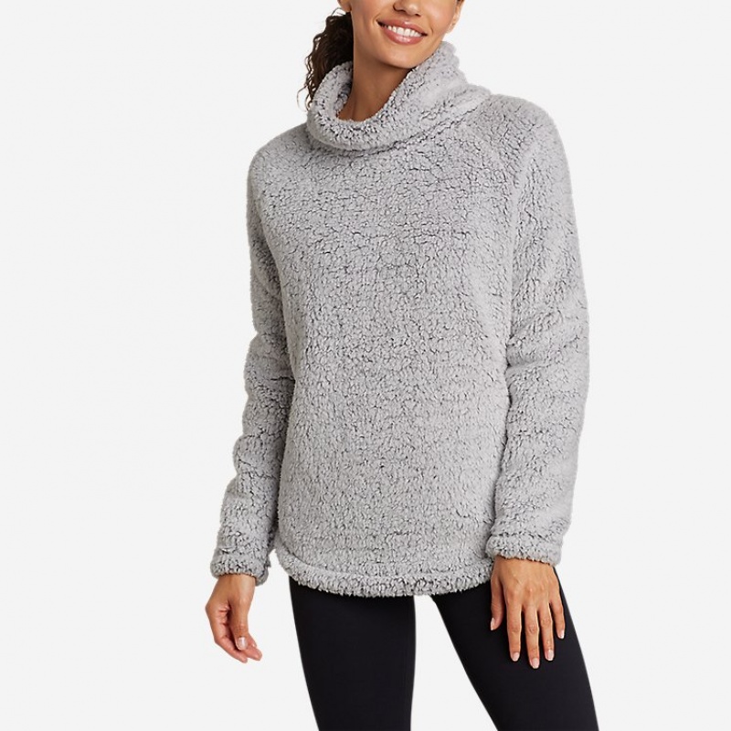 Eddie Bauer Fireside Plush Pullover Damen Grau | WDIN-07463