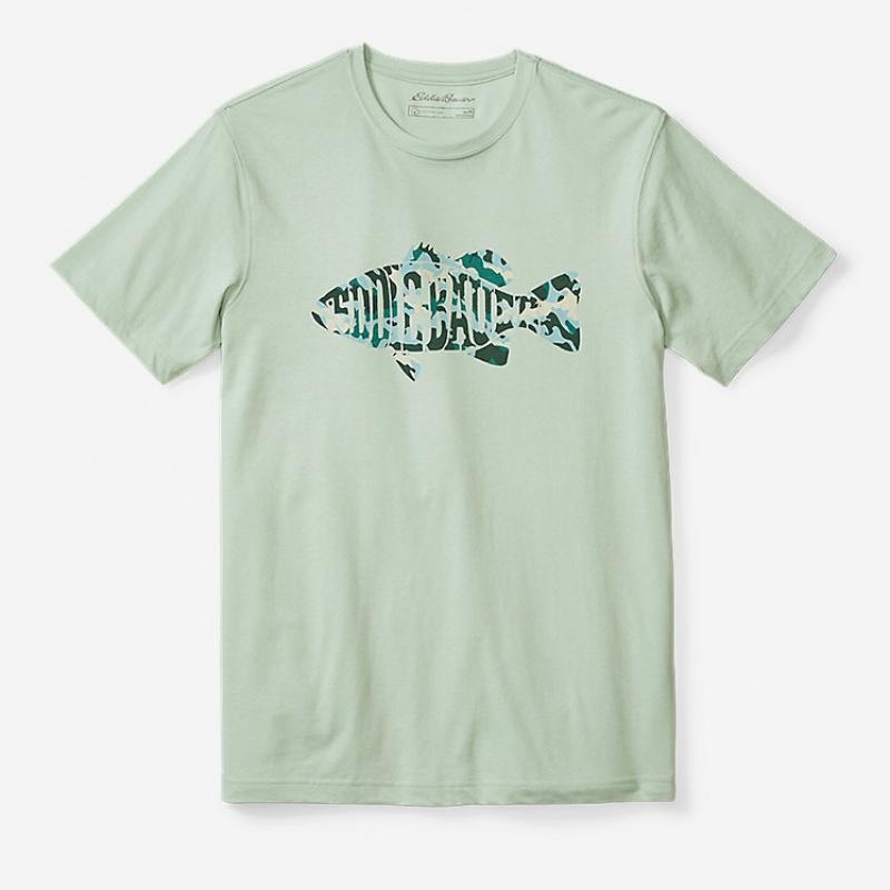 Eddie Bauer Fish Graphic T-shirts Damen Grün | NGCW-70951