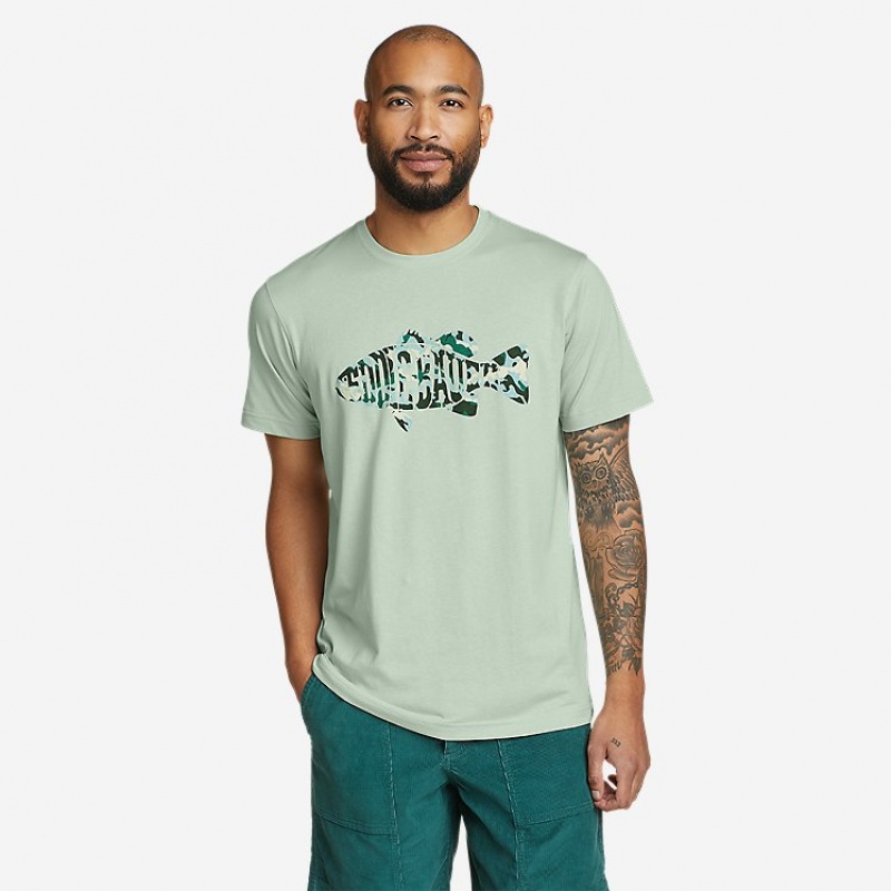 Eddie Bauer Fish Graphic T-shirts Herren Grün | FPAK-98734