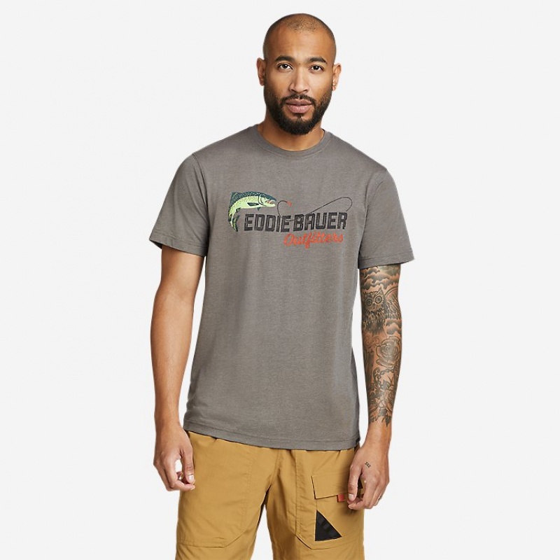 Eddie Bauer Fish Graphic T-shirts Herren Grau | QBAY-79034