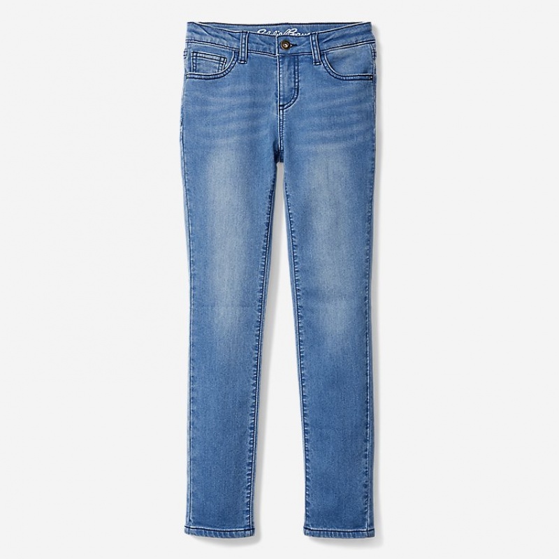 Eddie Bauer Five-Pocket Knit Flex Jeans Mädchen Indigo | WBYG-42031