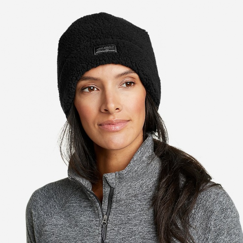 Eddie Bauer Fleece Mütze Damen Schwarz | YIUR-07294