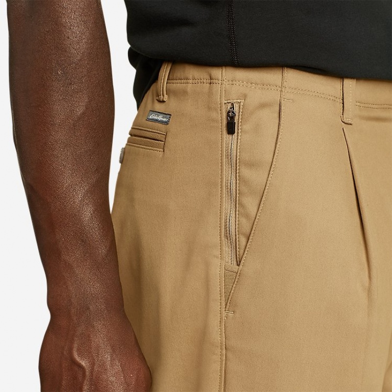 Eddie Bauer Flex Sport Chinos - Falten Hose Herren Gelb | LXFH-89430