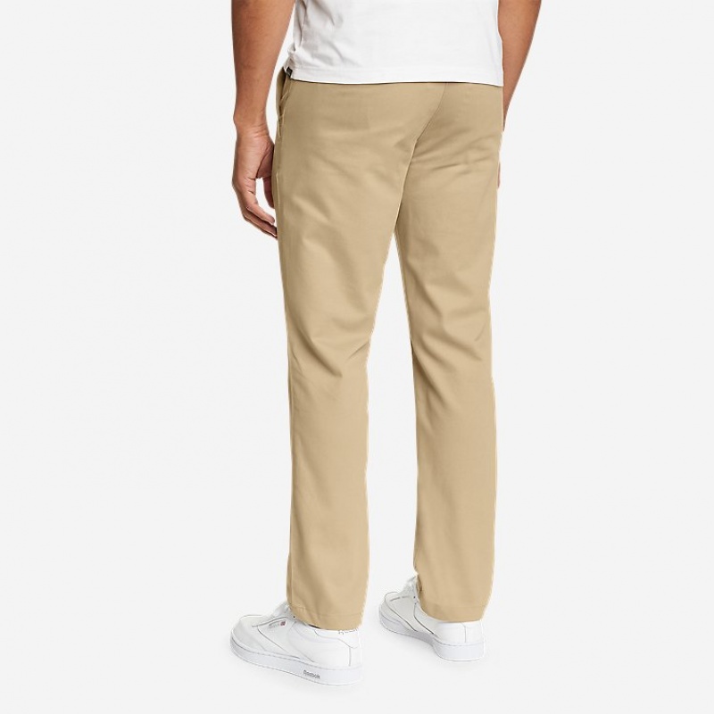 Eddie Bauer Flex Wrinkle-Resistant Sport Chinos - Klassische Hose Herren Hellkhaki | WEAN-36589