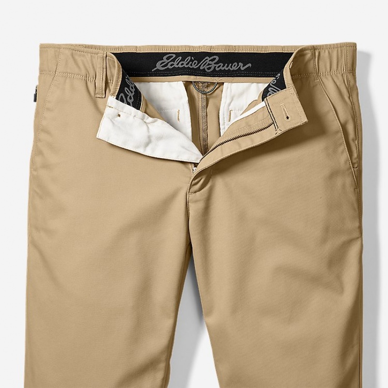 Eddie Bauer Flex Wrinkle-Resistant Sport Chinos - Klassische Hose Herren Hellkhaki | WEAN-36589