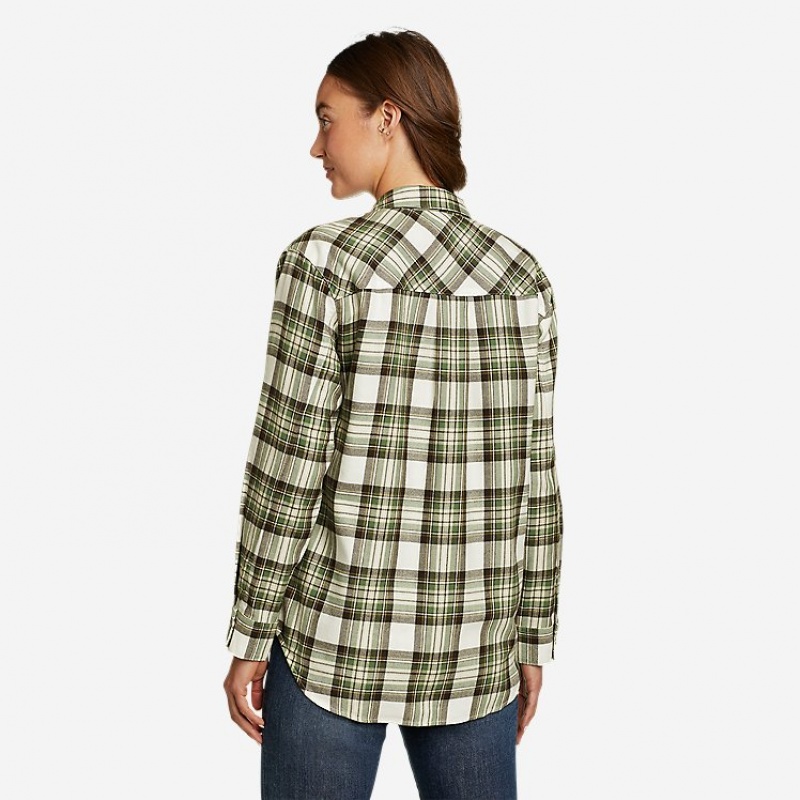 Eddie Bauer Fremont Snap-Front Tunic Flanell Tops Damen Grün | CHVW-15204