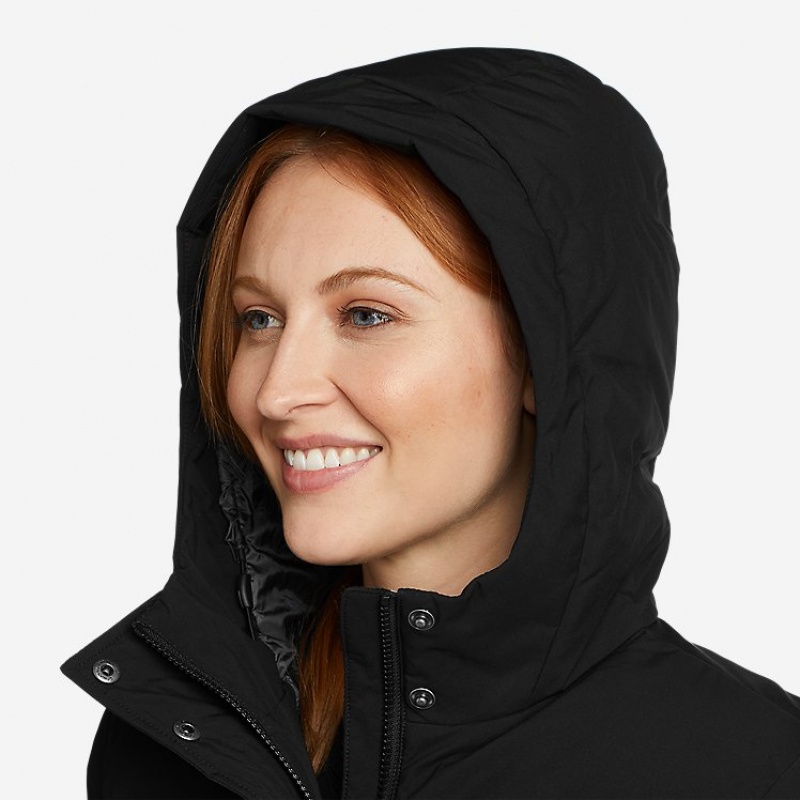 Eddie Bauer Glacier Peak Down Mit Kapuze Jacken Damen Schwarz | QURX-04563