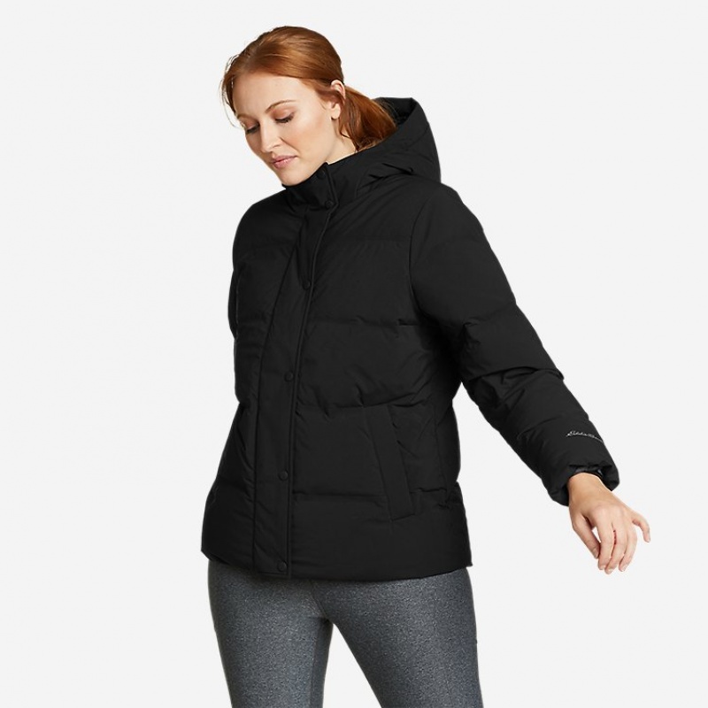 Eddie Bauer Glacier Peak Down Mit Kapuze Jacken Damen Schwarz | QURX-04563