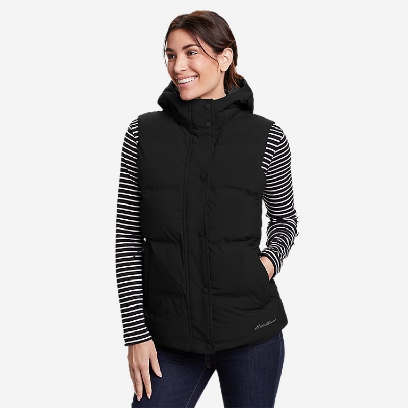 Eddie Bauer Glacier Peak Down Weste Damen Schwarz | YQXL-84360