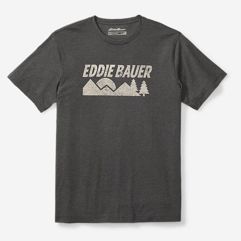 Eddie Bauer Graphic Kurzes-Sleeve - Retro Mountain T-shirts Damen Grau | HCMI-73814