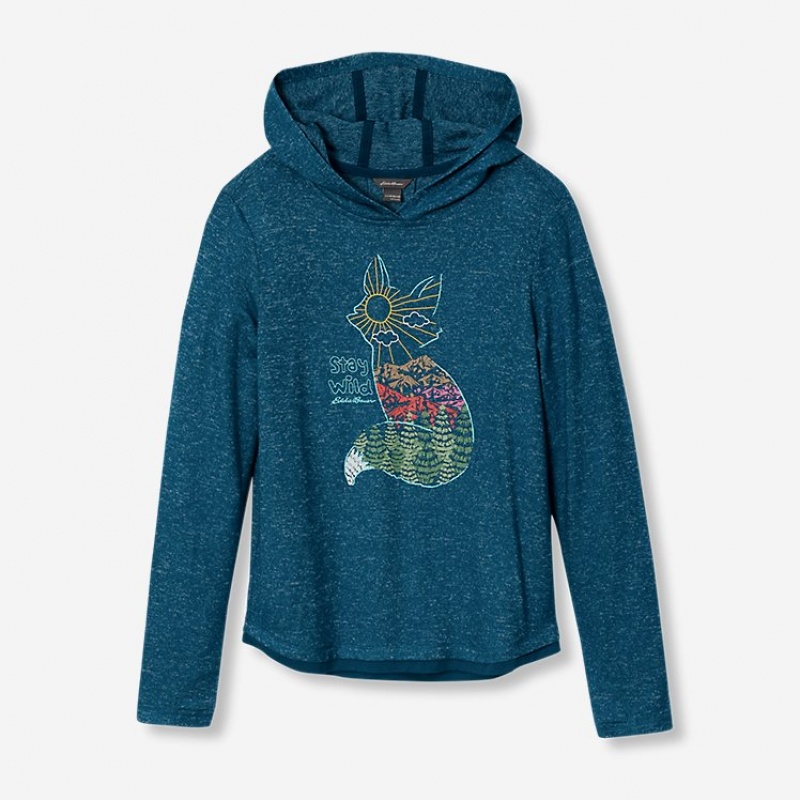 Eddie Bauer Graphic Ultrasoft Hoodie Mädchen Dunkeltürkis | YDQF-15076