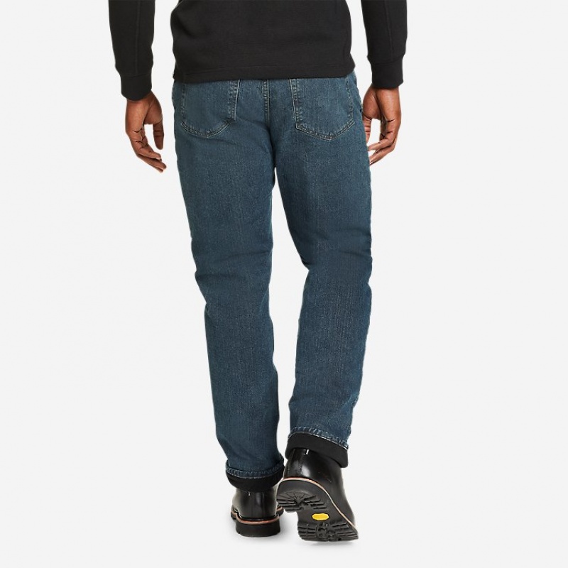 Eddie Bauer H2low Flex Fleece-Gefütterte Jeans Herren Blau | KNZO-05948