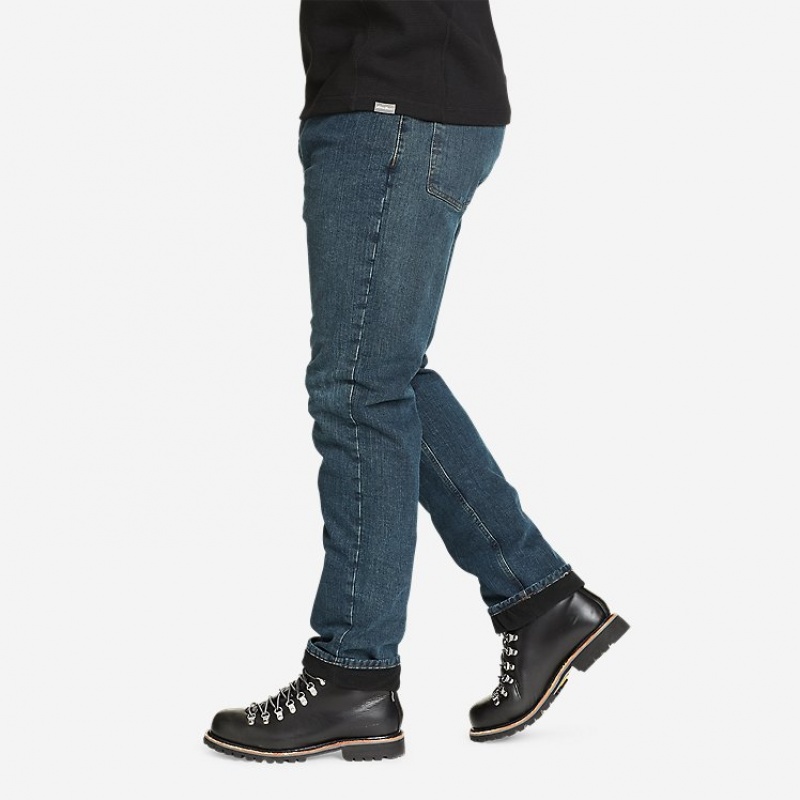 Eddie Bauer H2low Flex Fleece-Gefütterte Jeans Herren Blau | KNZO-05948