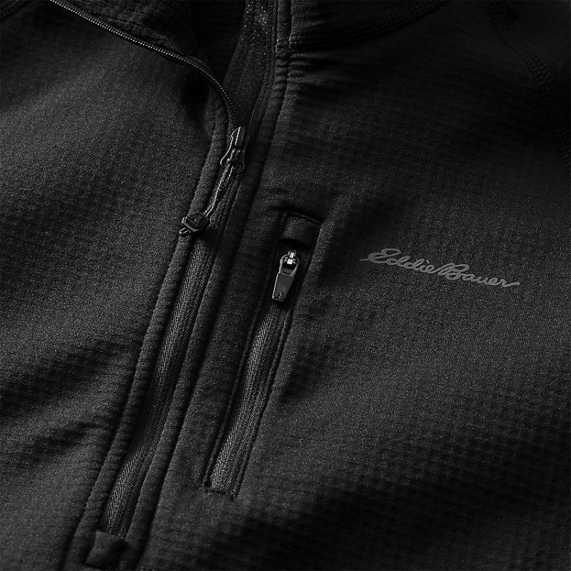 Eddie Bauer High Route Grid 1/4-Zip Fleece Damen Schwarz | DMNA-84219