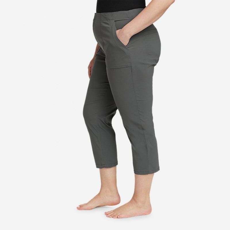 Eddie Bauer Horizon High-Rise Cropped Hose Damen Grau | MVSE-73812