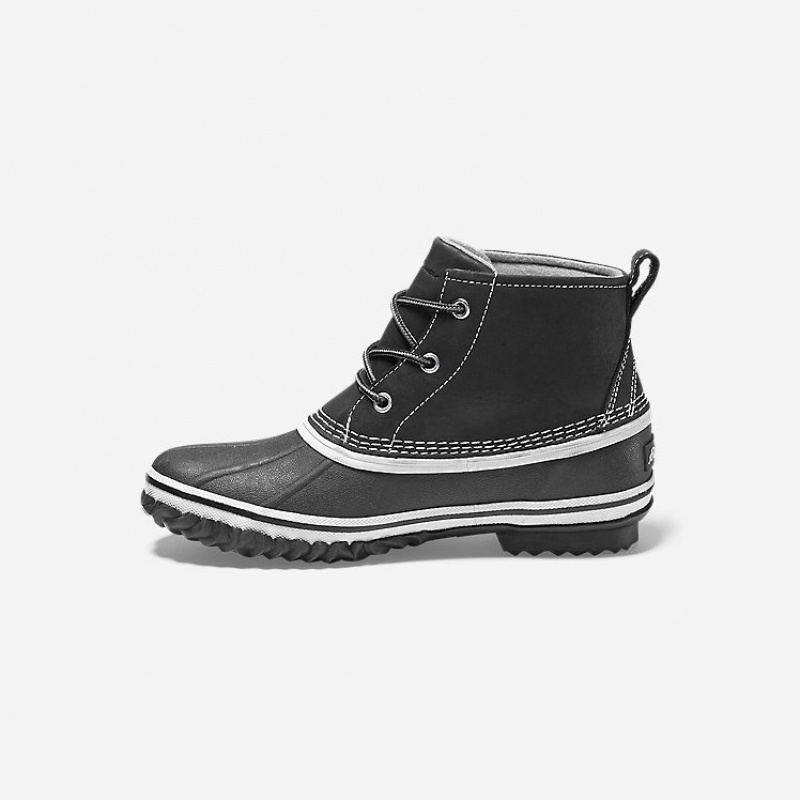 Eddie Bauer Hunt Pac Mid - Leder Stiefel Damen Schwarz | QAXJ-71930