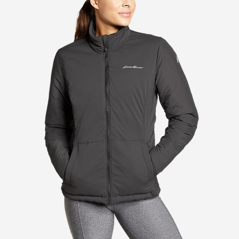 Eddie Bauer IgniteLite Stretch Reversible Jacken Damen Schwarz | URIT-20597