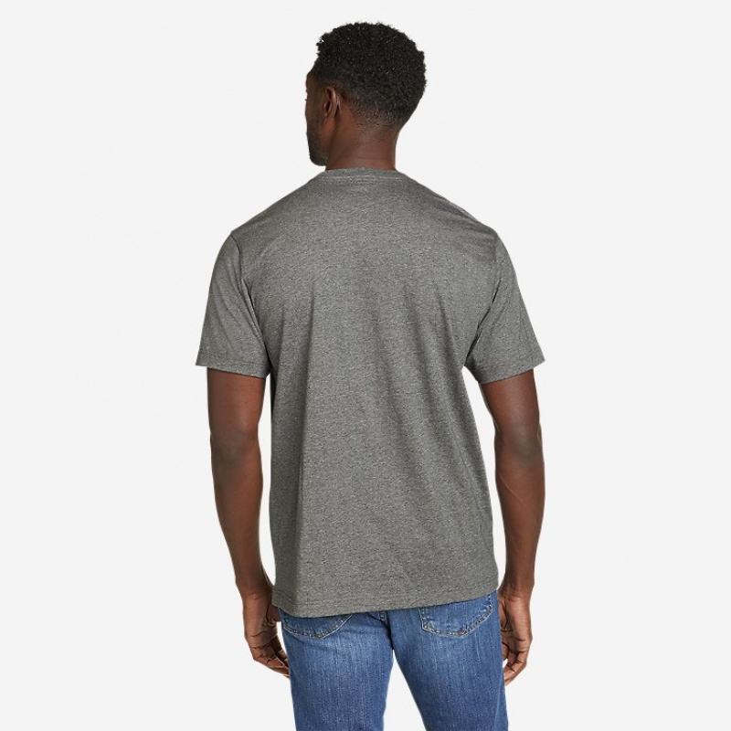 Eddie Bauer Legend Wash 100.00% Baumwoll Kurzes-Sleeve Pocket T-shirts Herren Grau | ZPOY-58409