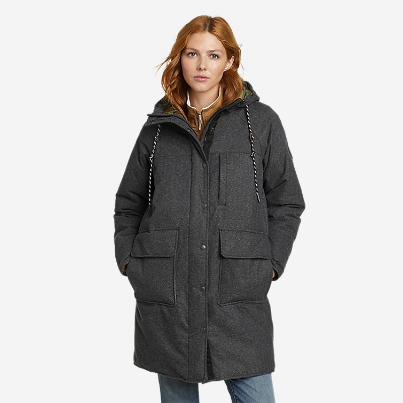 Eddie Bauer Menoken Wasserdichte Trench Mantel Damen Schwarz | KRVG-98625