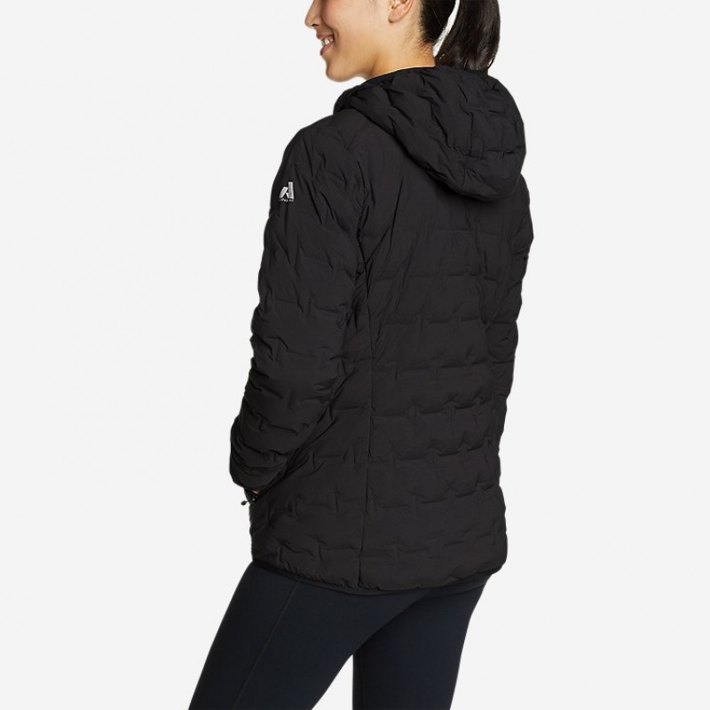 Eddie Bauer MicroTherm® FreeFuse™ Stretch Down Mit Kapuze Jacken Damen Schwarz | WVOK-26594