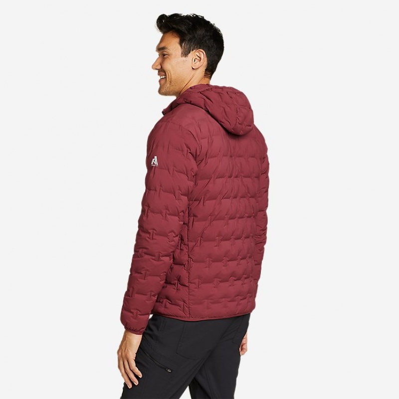 Eddie Bauer MicroTherm® FreeFuse™ Stretch Down Mit Kapuze Jacken Herren Rot | AIGE-42508