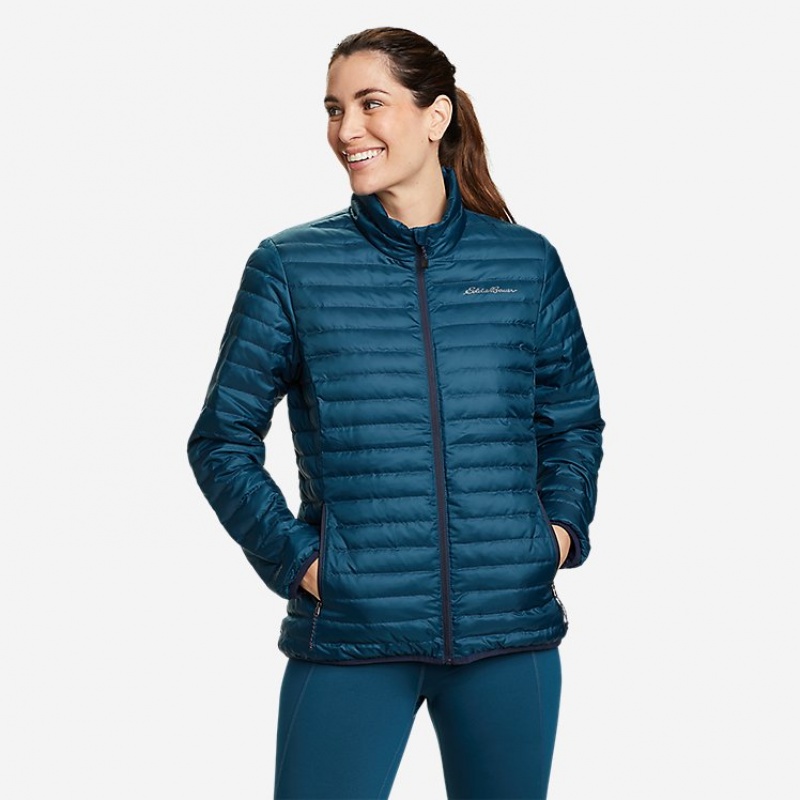 Eddie Bauer Microlight Down Jacken Damen Pfauen | PXSK-28614