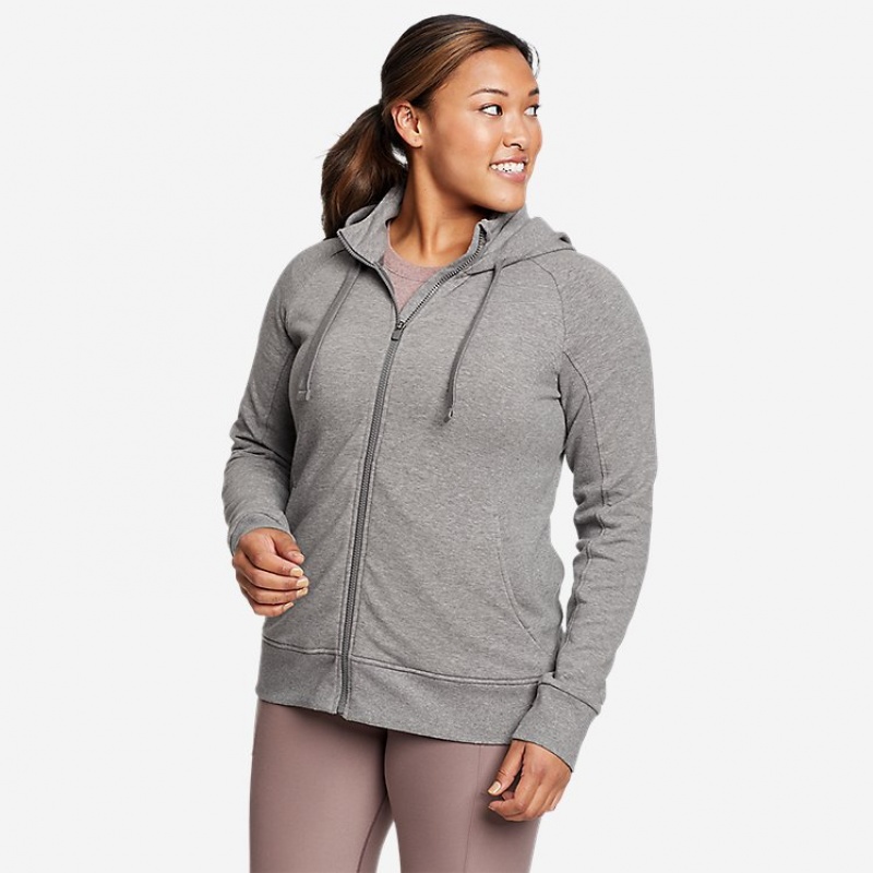 Eddie Bauer Motion Cozy Camp Full-Zip Sweatshirts Damen Grau | UBTR-02719