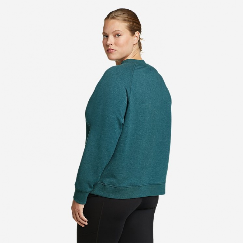 Eddie Bauer Motion Long-Sleeve Crew Neck Pullover Damen Pfauen | PQRN-64038