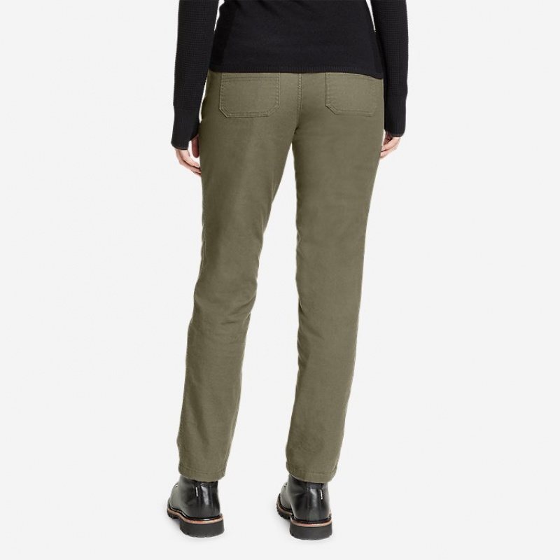 Eddie Bauer Mountain Ops Gefütterte Canvas Hose Damen Grün | SOIU-15426