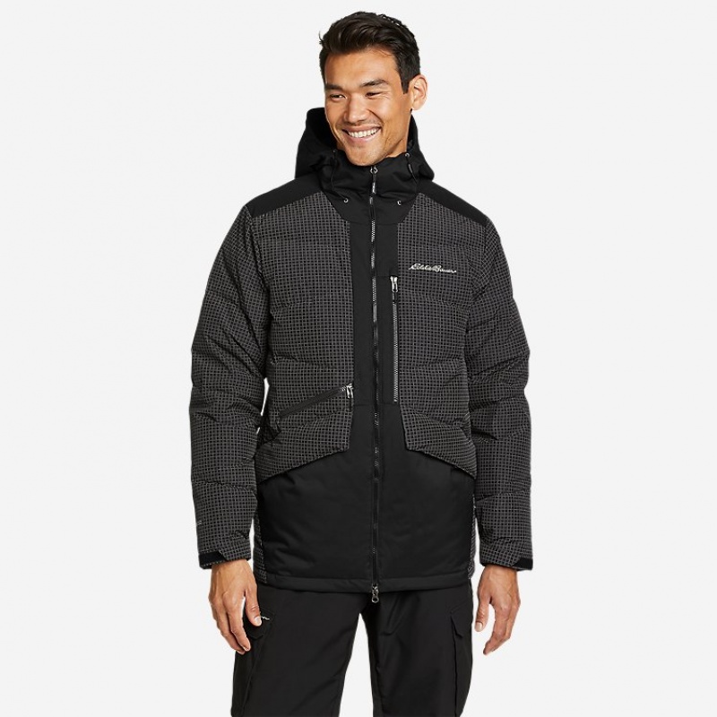 Eddie Bauer Night Ski Down Jacken Herren Schwarz | VSNR-32864