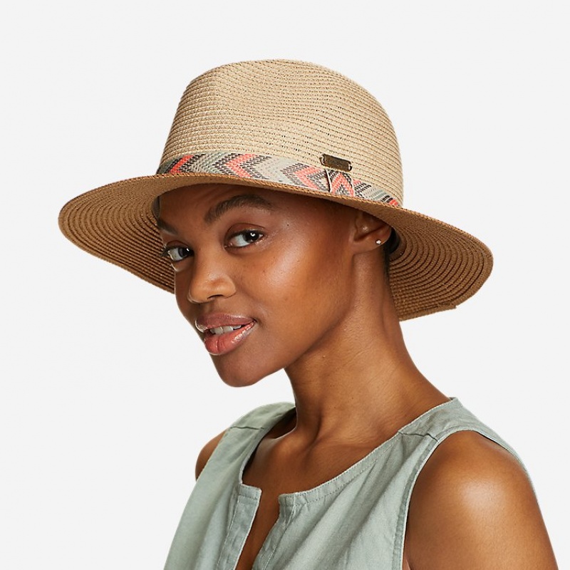 Eddie Bauer Ombre Panama Straw Hüte Damen Aprikose | AEHW-67409