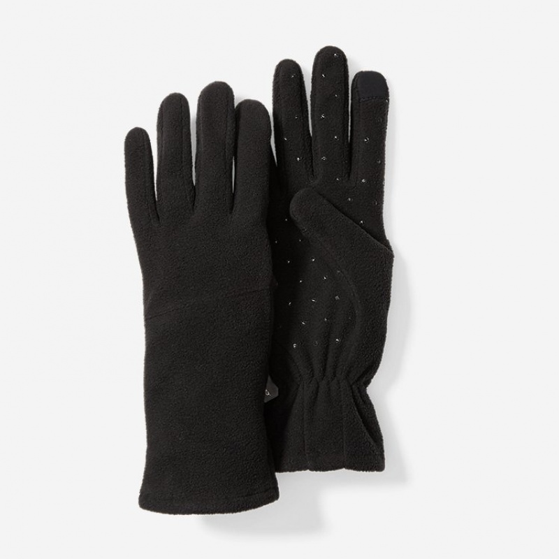 Eddie Bauer Peak Side Fleece Handschuhe Damen Schwarz | FWBR-63247