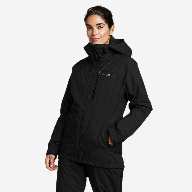 Eddie Bauer Powder Search 3-In-1 Jacken Damen Schwarz | IUKE-64307