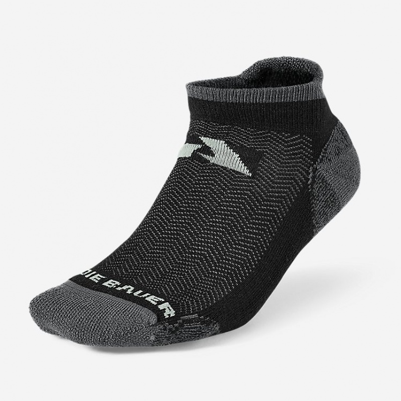 Eddie Bauer Pro Merino Wolle - Micro Low Socken Damen Schwarz | UQKA-48657