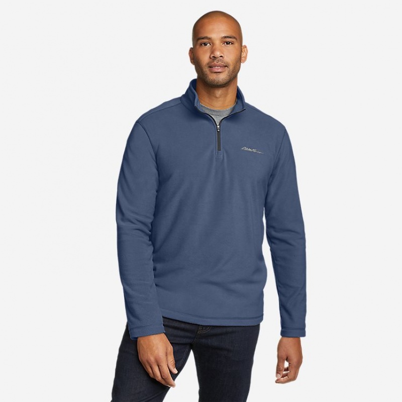 Eddie Bauer Quest 1/4-Zip Pullover Fleece Herren Indigo | DPXV-81047